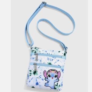 Loungefly Disney Lilo and Stitch Tie Dye Crossbody Bag - Blue and White